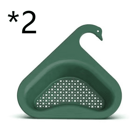 

2 Pcs Household Sink Hanging Fruit And Vegetable Filter Water Drain Basket Kitchen Dry And Wet Separation Swan Drain Basket