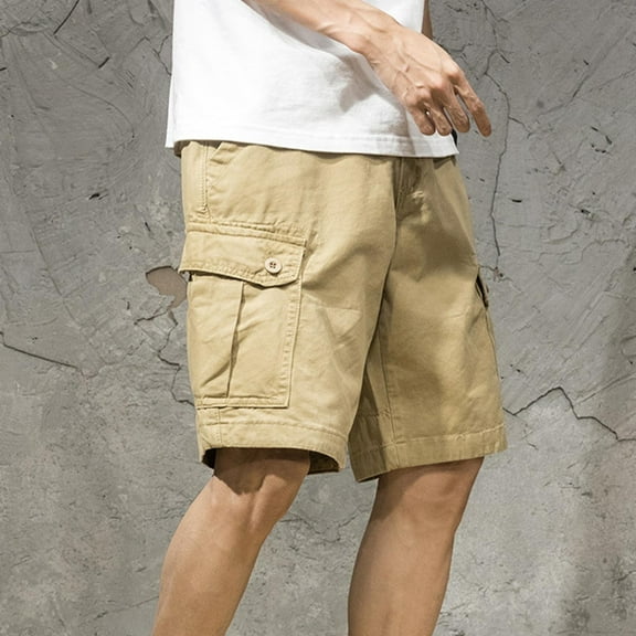 Mlzmgr Hiking Cargo Shorts for Men S-4XL with Multi Pockets Elastic Waist 11" Inseam Activewear Shorts