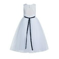 thumbnail image 2 of Ekidsbridal White Floral Lace Scoop Neck A-Line Flower Girl Dresses Keyhole Back Pretty Princess Father Daughter Dance 178 4, 2 of 3
