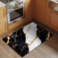 thumbnail image 3 of 2x3 Door Mat Rug, Black Marble Non-Skid Rubber Backing Large Rectangle Rugs - Living Room Bedroom Home Office, Luxury Gold White Abstract Cracks Artwork Indoor Floor Mat Carpets Washable Rug, 3 of 9
