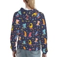 thumbnail image 7 of Fotbe Cartoon Dinosaur Pattern Womens Long Sleeve Hoodie, Pullover Hooded Sweatshirt, Kangaroo Pocket Hoodie with Eye-catching Drawstrings-Small, 7 of 7