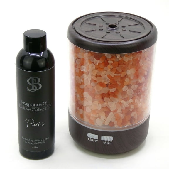 PARIS Inspired by Rose Petals Scent Luxury Fragrance Oil 4 fl oz and Salt Lamp Diffuser Kit for Home and Office