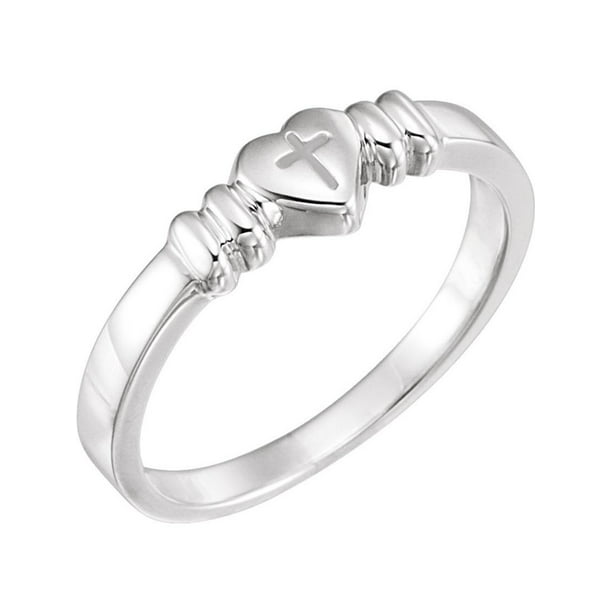 Bonyak Jewelry - Heart with Cross Chastity Ring in Sterling Silver ...