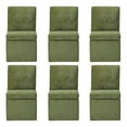 thumbnail image 5 of WestinTrends Soho Modern Upholstered Chenille Armless Dining Chairs With Casters (Set of 6), Olive Green, 5 of 15