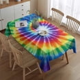 thumbnail image 2 of Rainbow Tie Dye Radial Pattern Rectangle Tablecloth 60"x84",Waterproof Polyester Rectangle Table Cloth, Wipeable Spillproof Polyester Tablecloth for Dining, Camping, Indoor and Outdoor, 2 of 5
