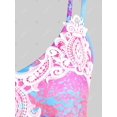 thumbnail image 3 of Tank Top de Escote Pico con Panel de Encaje de Bloqueo de Color Rosegal  Camisetas sin mangas de talla grande, 3 of 5