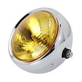 thumbnail image 2 of Retro Motorcycle Front Light Retro Yellow Lens Motorcycle Round Modified Front Headlight Fits For CG125 GN125 Electroplate, 2 of 8