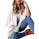 thumbnail image 1 of Sonducket Suéter abierto frontal para mujer, cárdigan de punto suelto de poliéster, manga 3/4, ropa informal de primavera y otoño, blanco, L Prendas para la parte del cuerpo Blanco S, 1 of 6