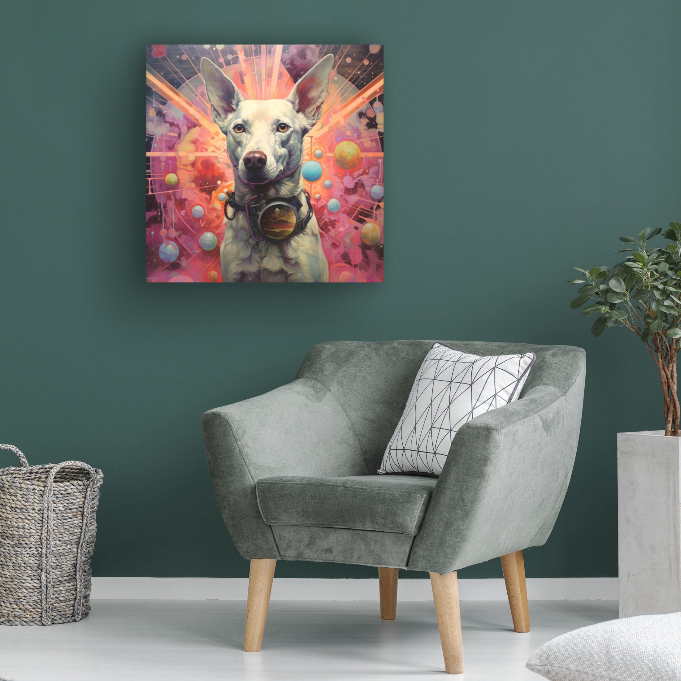 Canvas Wall Art - Ray Heere 'Art Dog 7' Wall Art for Living Room, Bedroom, or Office Décor by Trademark Fine Art - 14 x 14 Inches