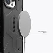 UAG iPhone 15 Pro Max Case 6.7 Pathfinder Silver Built-in Magnet Compatible with MagSafe Charging Rugged Military Grade Dropproof Protective Cover by URBAN ARMOR GEAR