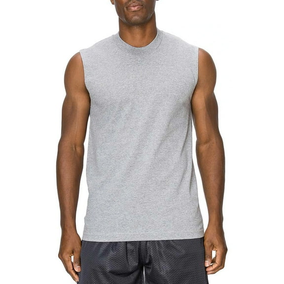 Men’s Gym Muscle Tank Top 3 Pack Crewneck Sleeveless Workout Top Cotton T-Shirt