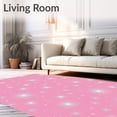 thumbnail image 2 of ODIKA 3'x5' Machine Washable Non-Slip Area Rug, Radiant Starlight with Celestial Glimmer Design High Traffic Rug, Pink, 603962, 2 of 7