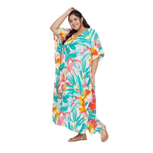Caftans Longs pour Femmes Grande Taille Robe Caftan Robe de Soirée Fête Été Plage Robe d'Été Manches Kimono Longues Robes Décontractées en Ligne