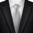 thumbnail image 3 of Jacob Alexander Men's Solid Color Regular Length Neck Tie - Silver, 3 of 8