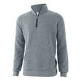 thumbnail image 6 of LNWUY Mens Quarter-Zip Pullover Sweatshirt Solid Color Long Sleeve Tops Mock Neck Winter Spring Sporty Casual Sweaters Gray L, 6 of 6