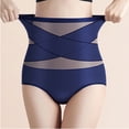 thumbnail image 2 of Tao Tao Women Fashion Cross Hip Butt Lifter Body Shaper Briefs High Waist Trainer Panties Female Tummy Control Shapewear Dark Blue L, 2 of 4