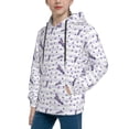 thumbnail image 2 of Picia Lavender Flowers Pattern Youth Hoodie - Warm Pullover Sweatshirt with Kangaroo Pocket, Ideal for Boys and Girls-Medium, 2 of 6