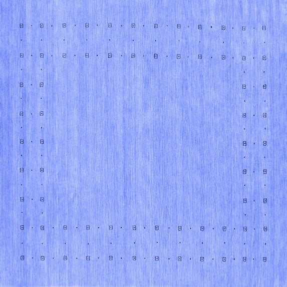 Ahgly Company Indoor Square Abstract Blue Contemporary Area Rugs, 7' Square