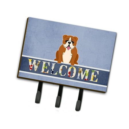 

Carolines Treasures BB5701TH68 English Bulldog Red White Welcome Leash or Key Holder Triple multicolor