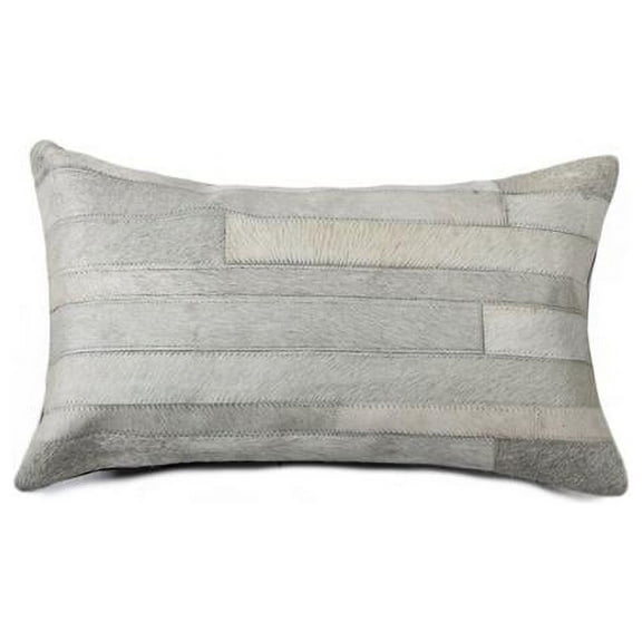 12 x 20 in. Cowhide Pillow - Gray