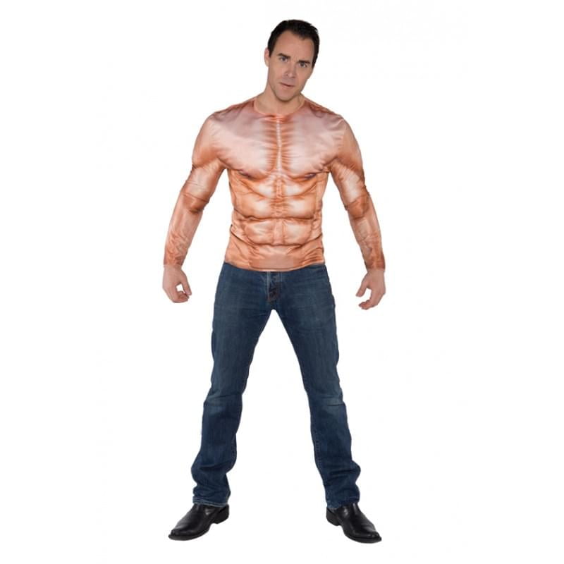 Padded Muscles Photo Real Shirt Adult Costume One Size - Walmart.com