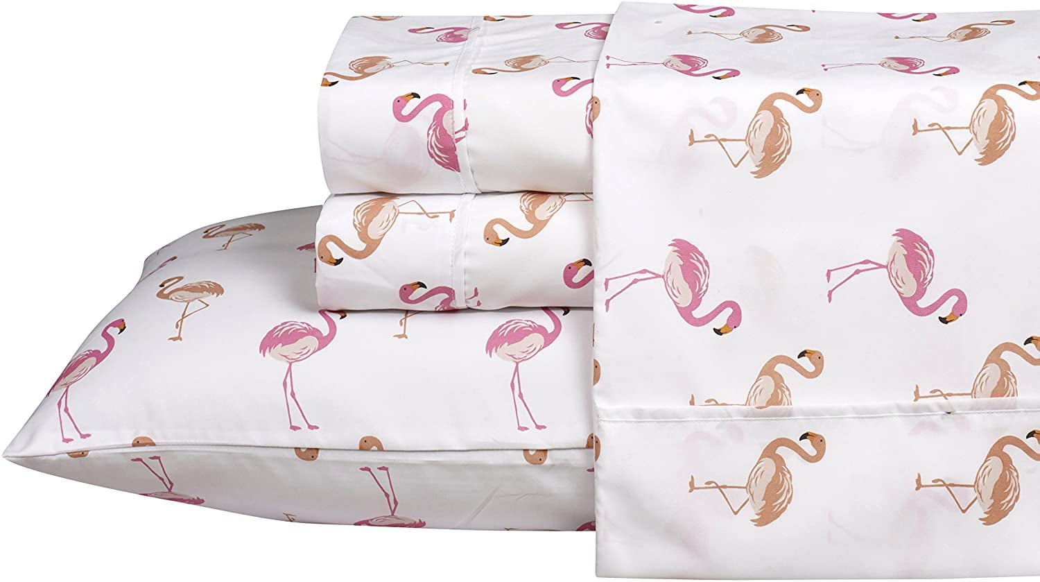 Wrinkle and Fade Resistant (6-Piece) Bedding Set Full Flamingo
