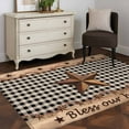 thumbnail image 3 of Western Texas Star Vintage Area Rugs 4'x6', Washable Small Throw Rugs for Office Bathroom, Rustic Wreath Wood Black Plaid Indoor Outdoor Rug Non-Slip Low Pile Carpet Runner Reversible Floor Mats, 3 of 8