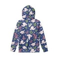 thumbnail image 2 of Xoenoiee Long Sleeve Hoodies Axolotl Coral Water Plants Print Fall Winter Tops Hooded Sweatshirt with Front Kangaroo Pocket Pullover Athleticwear for Kids Workout Travel, S, 2 of 7