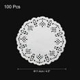 thumbnail image 2 of 100 Pcs White Lace Paper Doilies 4.5 Inch Round Paper Doilies Tableware Disposable Paper Decorative Placemats, 2 of 7