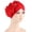 Red, variant on Fesfesfes Women Solid Floral India Muslim Ruffle Chemo Hat Headwear Head Wraps Turbans Beanie Cap Headwraps