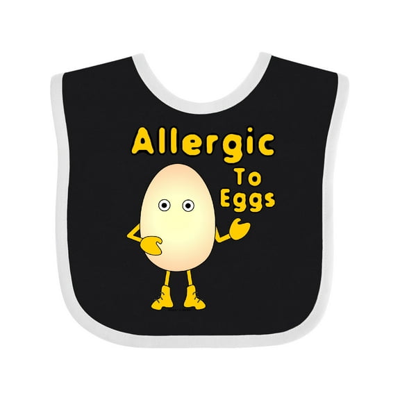 Inktastic Allergic to Eggs Boys or Girls Baby Bib