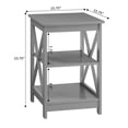 thumbnail image 3 of Pemberly Row Table d'Appoint Transitionnel en Bois avec Tablette Centrale et Inférieure, Gris, 3 of 5