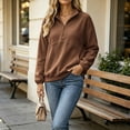 thumbnail image 5 of Hurxie Womens Quarter Zip Pullover Casual Shirts Half Zip Sweatshirts Half Zip Pullover Women Fall Winter Athletic Clothes, 5 of 6