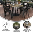 thumbnail image 4 of BizChair Commercial Indoor/Outdoor Dining Table with Umbrella Hole, 30" x 60" All Weather Brown Poly Resin Top and Black Steel Base, 4 of 10