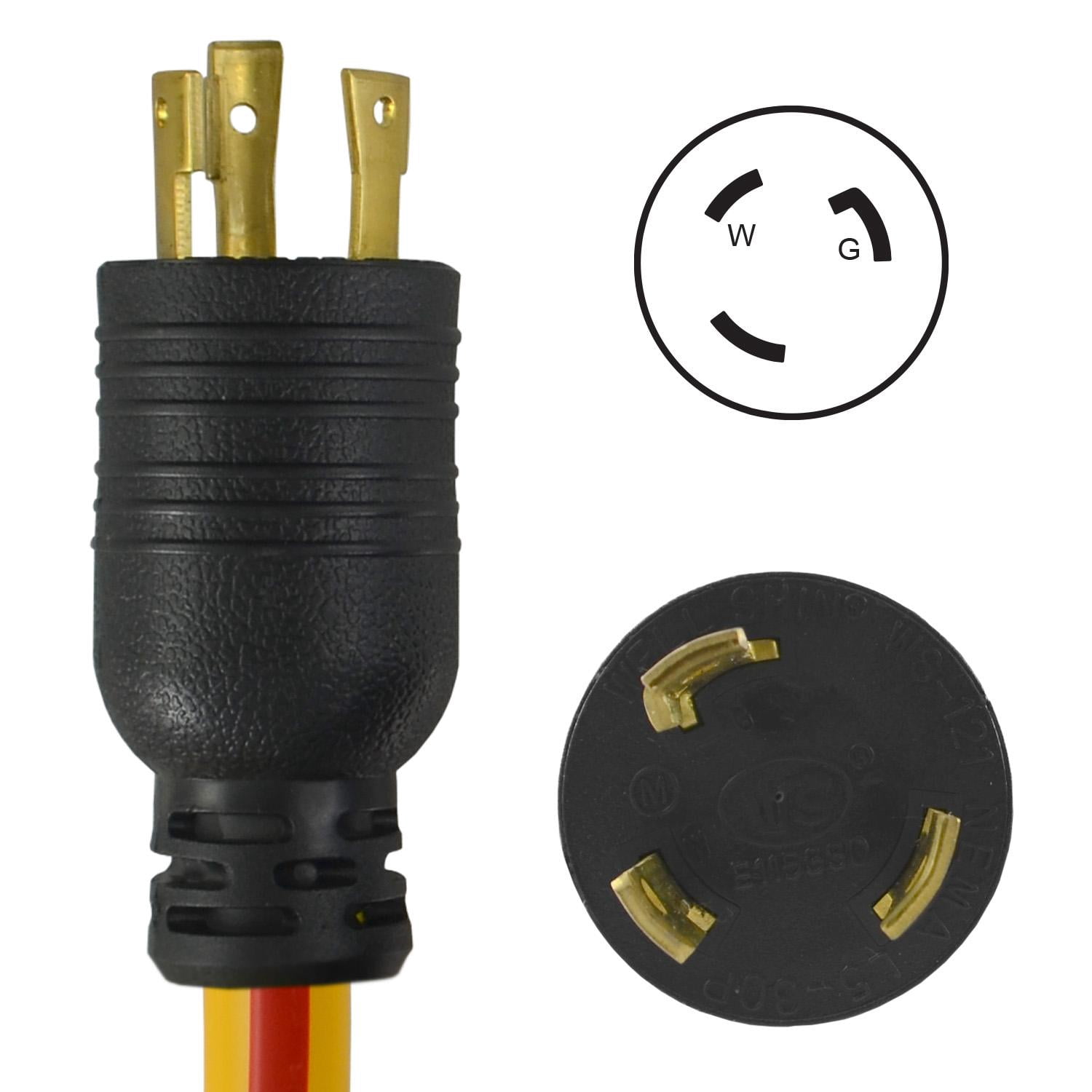 Conntek 50Ft 30 Amp 3-Prong Generator Extension Cord, NEMA L5-30P to L5-30R Twist Lock, 3750W, UL Listed Heavy-Duty STW All-Weather Jacket