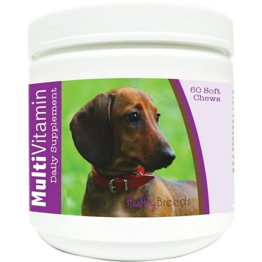 Healthy Breeds Dog Multi-Vitamin Soft Chew for Dachshund, Daily Vitamin and Mineral Supplement, 60 Count