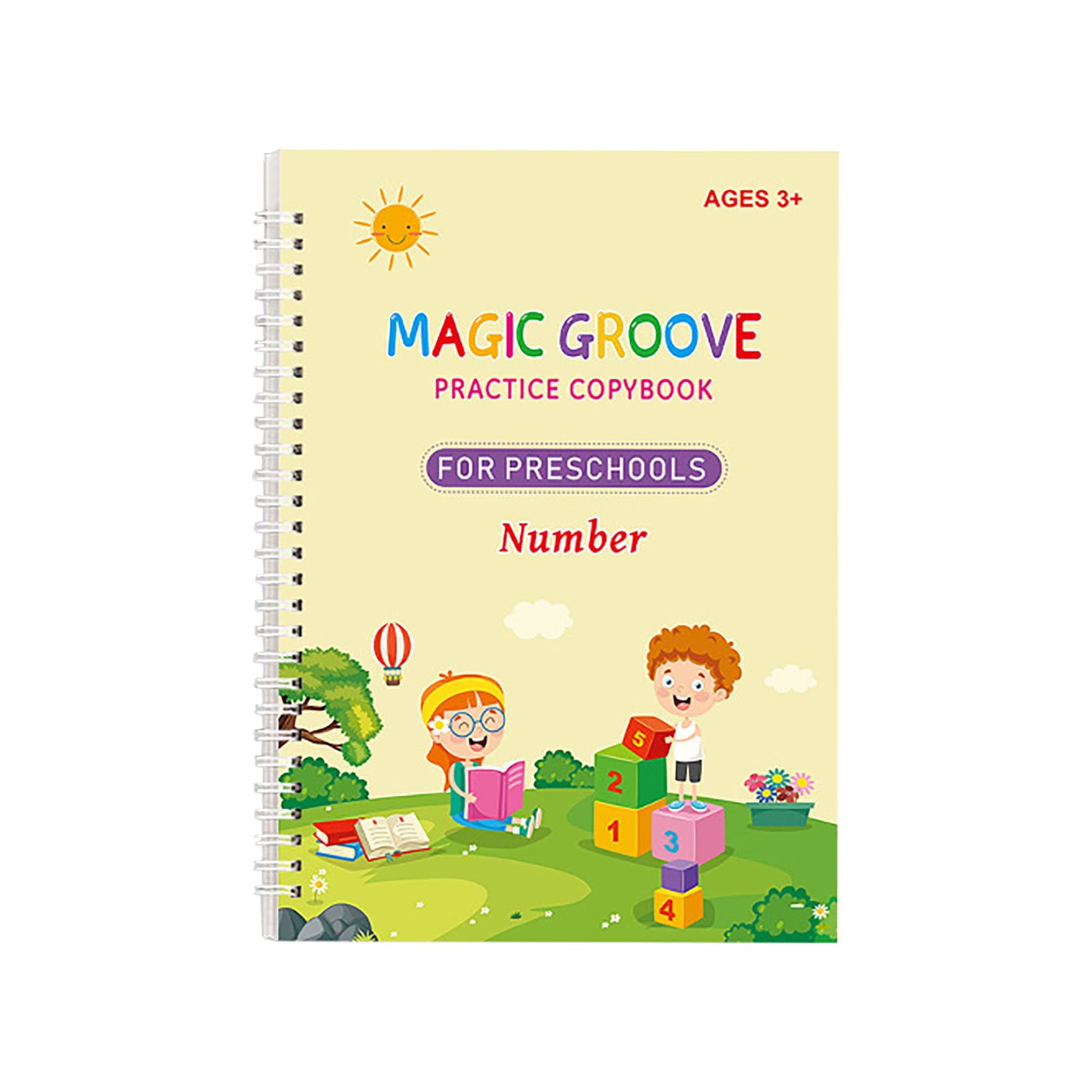 YAMMI-136 YAMMI Reusable Handwriting Book Practice - Magic Copybook for  Kids 3-8, Calligraphy Writing Practice Book with Grooved Pages and