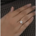 thumbnail image 2 of Cora Jewellery 1.5CT Princess Moissanite Hidden Halo Engagement Ring for Women, 18K White Gold, 7.5 US, 2 of 5