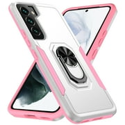 Galaxy S22 Case - TECH CIRCLE [with Rotating Ring Holder /Magnetic Car Mount] Shockproof Protective Kickstand Case for Samsung Galaxy S22 (6.1-Inch) 2022 Release Phone, White+Pink