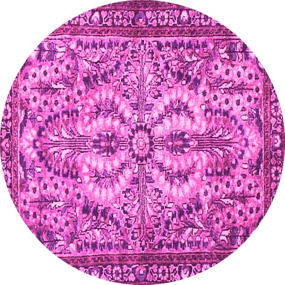 Ahgly Company Indoor Round Persian Pink Traditional Area Rugs, 7' Round