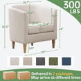 thumbnail image 4 of Barrel Accent Chair Set of 2, Mid Century Modern Upholstered Club Chair with Comfy Armrest and Stable Wood Legs for Bedroom, Living Room, or Reading Corner (Off-white), 4 of 12