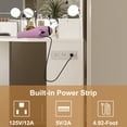 thumbnail image 4 of AKDSteel Corner Makeup Vanity Set with Lighted Mirror & Power Outlet, 2-Drawer Vanity Table with Stool, 3-Color Dimmable LED Lights, 4 of 7