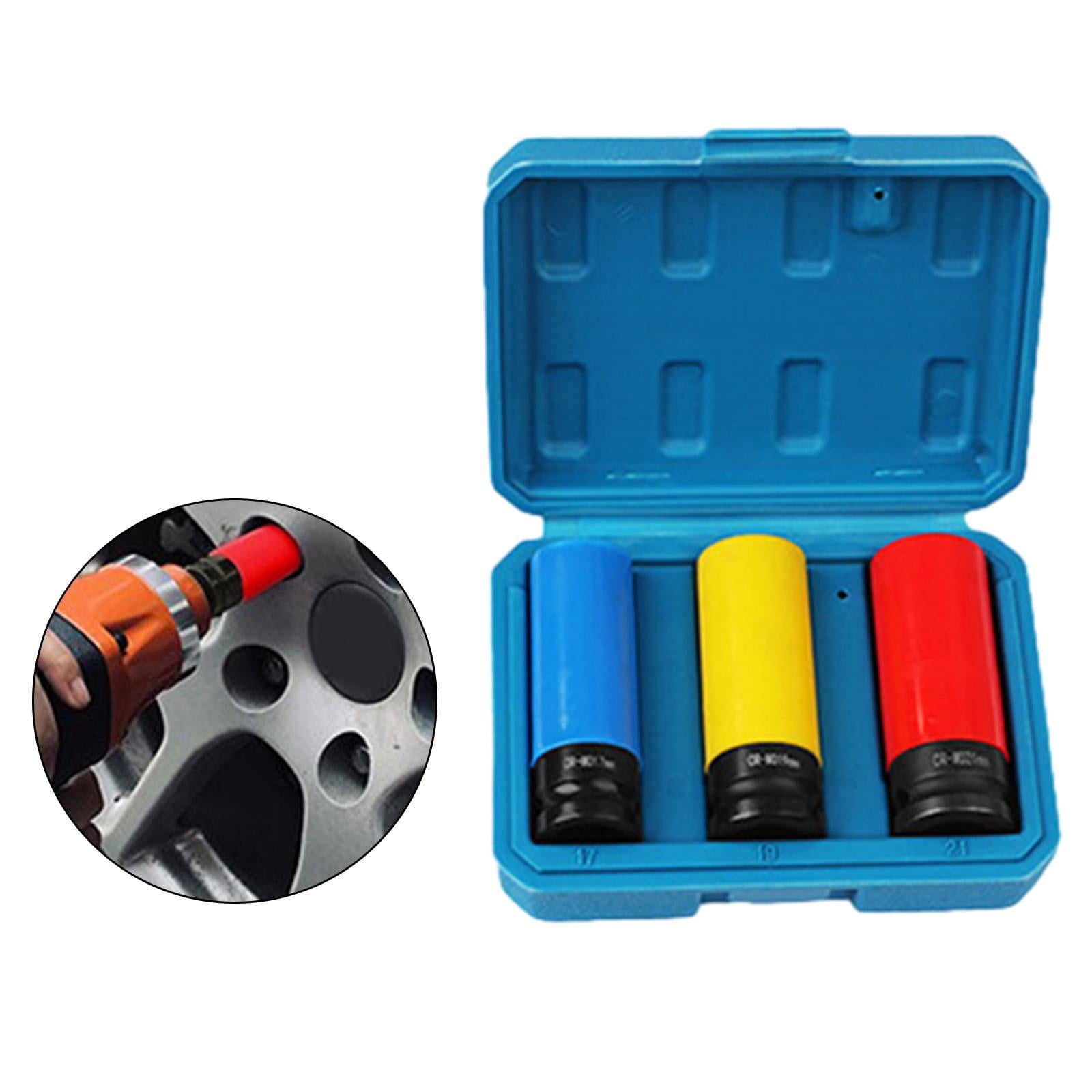 Colaxi Wheel Socket Set ,Socket, Wrench Set with Storage Case, Drive Angle 1/2" Protective Wheel Impact Socket Set for Husband, Men 3 piece