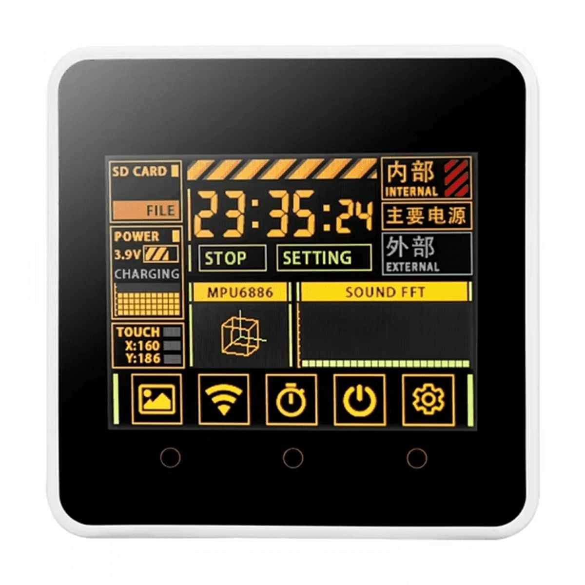 Core2 V1.1 ESP32 Touch Screen Development Kit WiFi Bluetooth Graphical Programming Control,1 x Core2 V1.1,Black & White