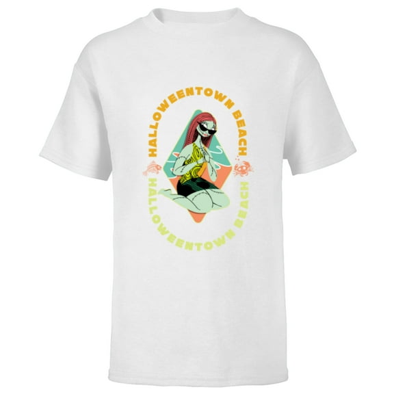 Disney The Nightmare Before Christmas Sally Halloween Beach - Short Sleeve T-Shirt for Kids - Customized-White