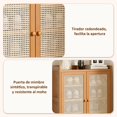 thumbnail image 4 of Mueble zapatero con puertas de ratán, organizador de 4 niveles para 12 pares de zapatos, zapatera de bambú, parte superior para bolsos y llaves (60x33, 4 of 8