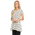 thumbnail image 3 of Women's Casual Polka Dot short sleeve side pocket tunic top, 3 of 4