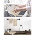 thumbnail image 5 of Brown Stripe Kitchen Dish Towels for Drying Dishes Set of 2, Modern Farmhouse Texture Geometric Waffle Weave Microfiber Hand Tea Bathroom Towels Quick Dry & Absorbent Towel 15.7x23.6, 5 of 7