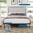 thumbnail image 7 of Platform Bed Frame, Queen Size, Brown, Metal, Industrial Bedroom, Modern Contemporary HB35056, 7 of 7