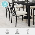 thumbnail image 5 of Martha Stewart Set of 2 Indoor-Outdoor Stackable Patio Side Dining Chairs with Steel Frames in Black with Cream All-Weather Cushions, 5 of 11